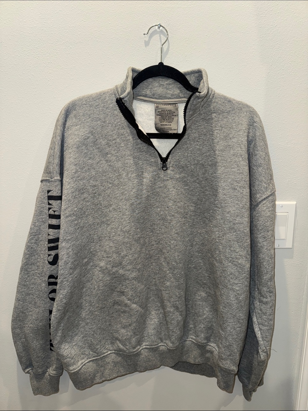 Taylor Swift ERAS TOUR Light Gray Quarter-Zip Pullover
